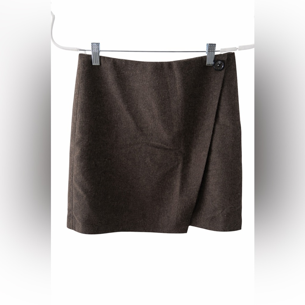 Simons Classic Brown Wrap Mini Skirt